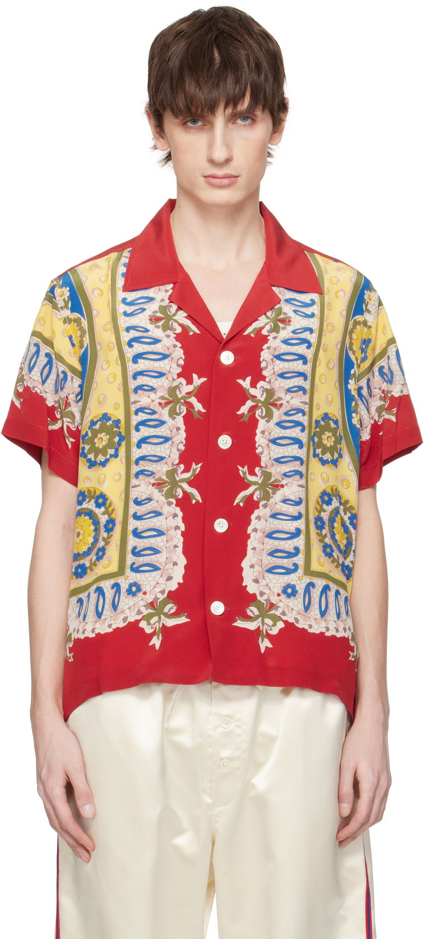Skjorte Bode Bode Bricolage Short Sleeve Shirt Rød | MRS25SH002