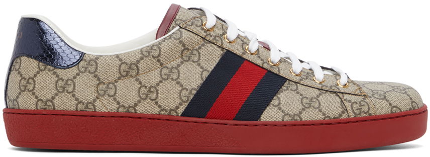 Sneakers og sko Gucci GG Supreme New Ace Sneakers 'Beige' Beige | 429445 96G50, 0