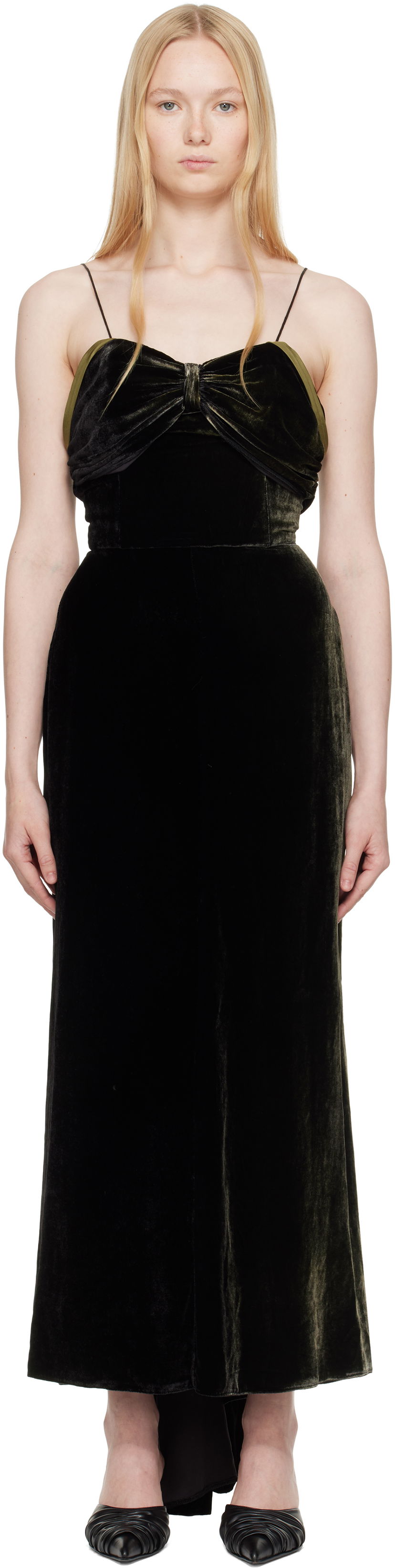Kjole Maison Margiela Maison Margiela Velvet Maxi Dress Grøn | S51DG0003 M35345