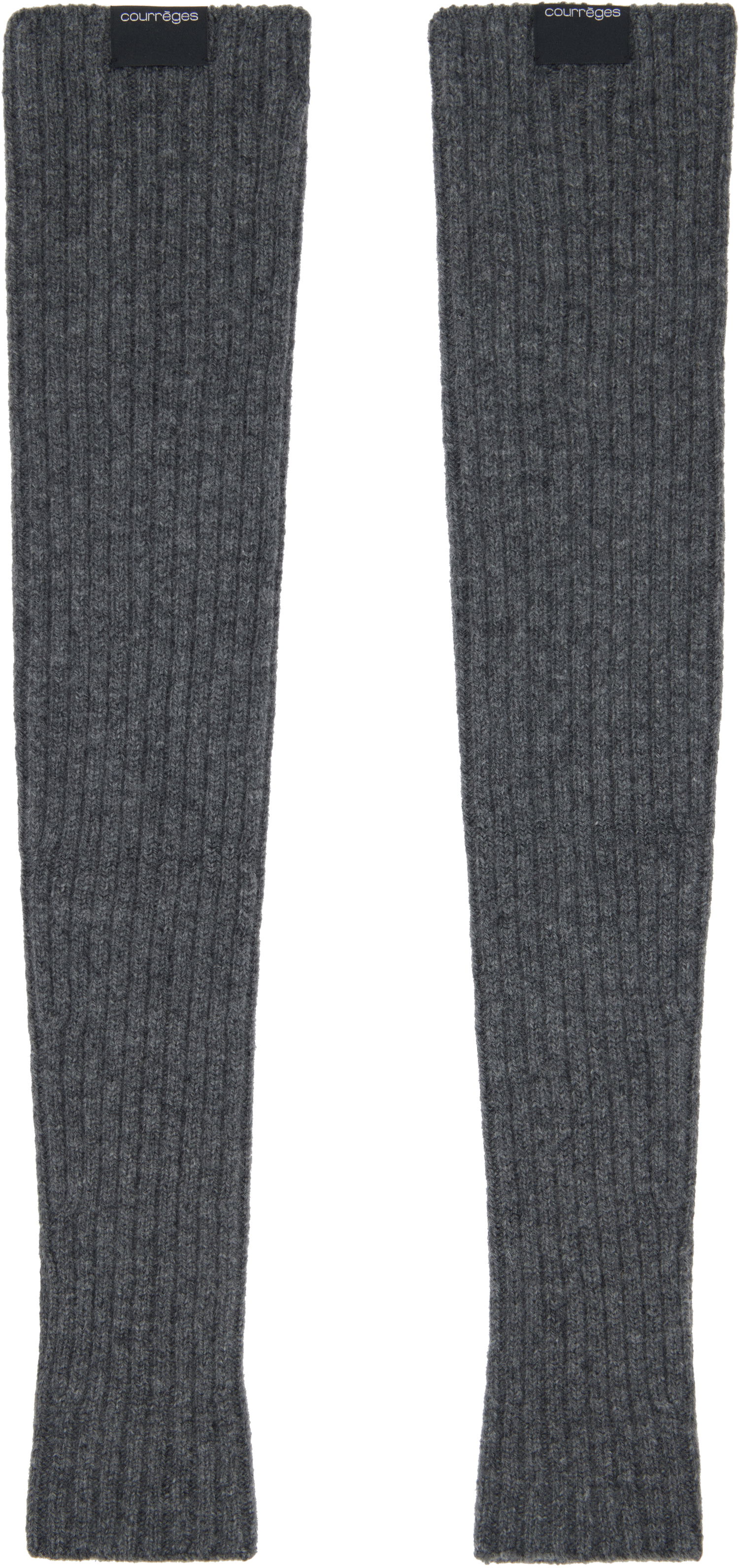 Handsker Courrèges Courrèges Ribbed Wool Arm Warmers Grå | 324MGT021FI0062, 1