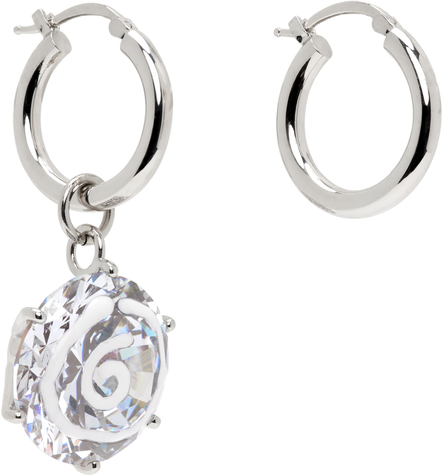 Øreringe Maison Margiela MM6 Maison Margiela Silver Crystal Spiral Drop Earrings Metalisk | SM7VG0087 P8372, 1