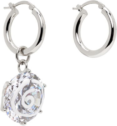 Øreringe Maison Margiela MM6 Maison Margiela Silver Crystal Spiral Drop Earrings Metalisk | SM7VG0087 P8372, 1
