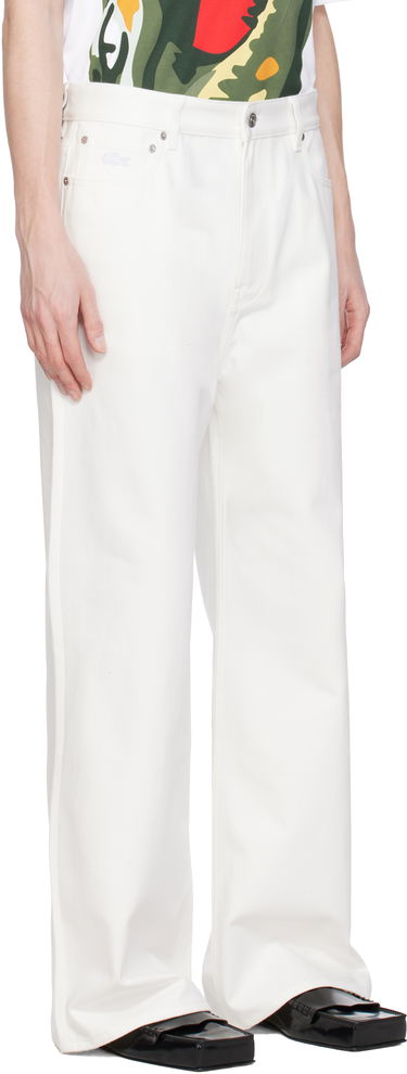Bukser Lacoste Lacoste Runway Wide Fit Selvedge Jeans Hvid | HH6744, 1