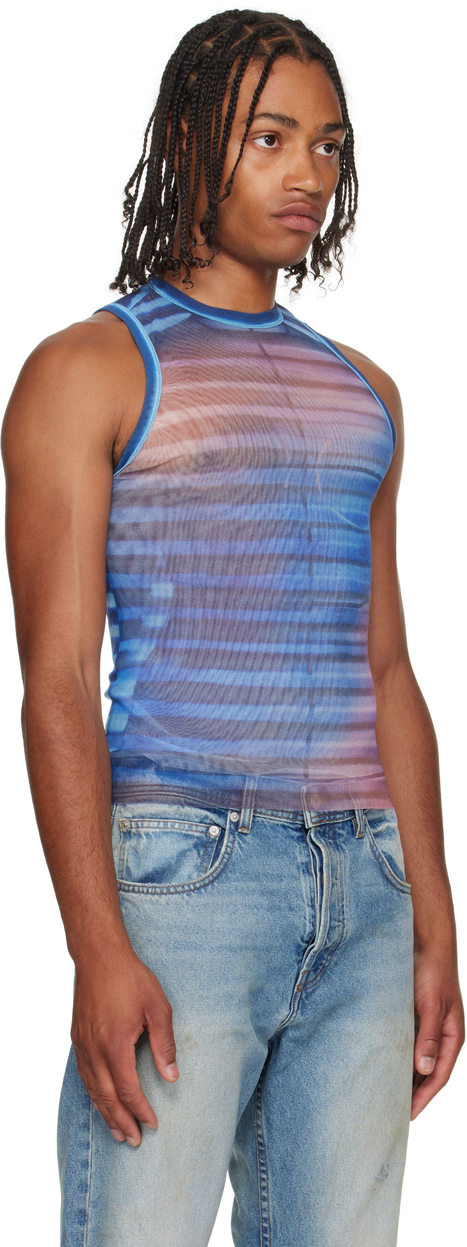 Tanktop Jean Paul Gaultier Jean Paul Gaultier 'The Air' Striped Tank Top Blå | 25/03-W-TO332-M005P-565034, 1