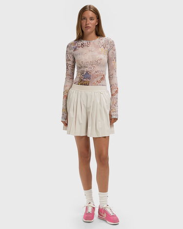 T-shirt Jordan Air Jordan Women's Graffiti Print Long Sleeve Top Beige | HQ9174-133, 2