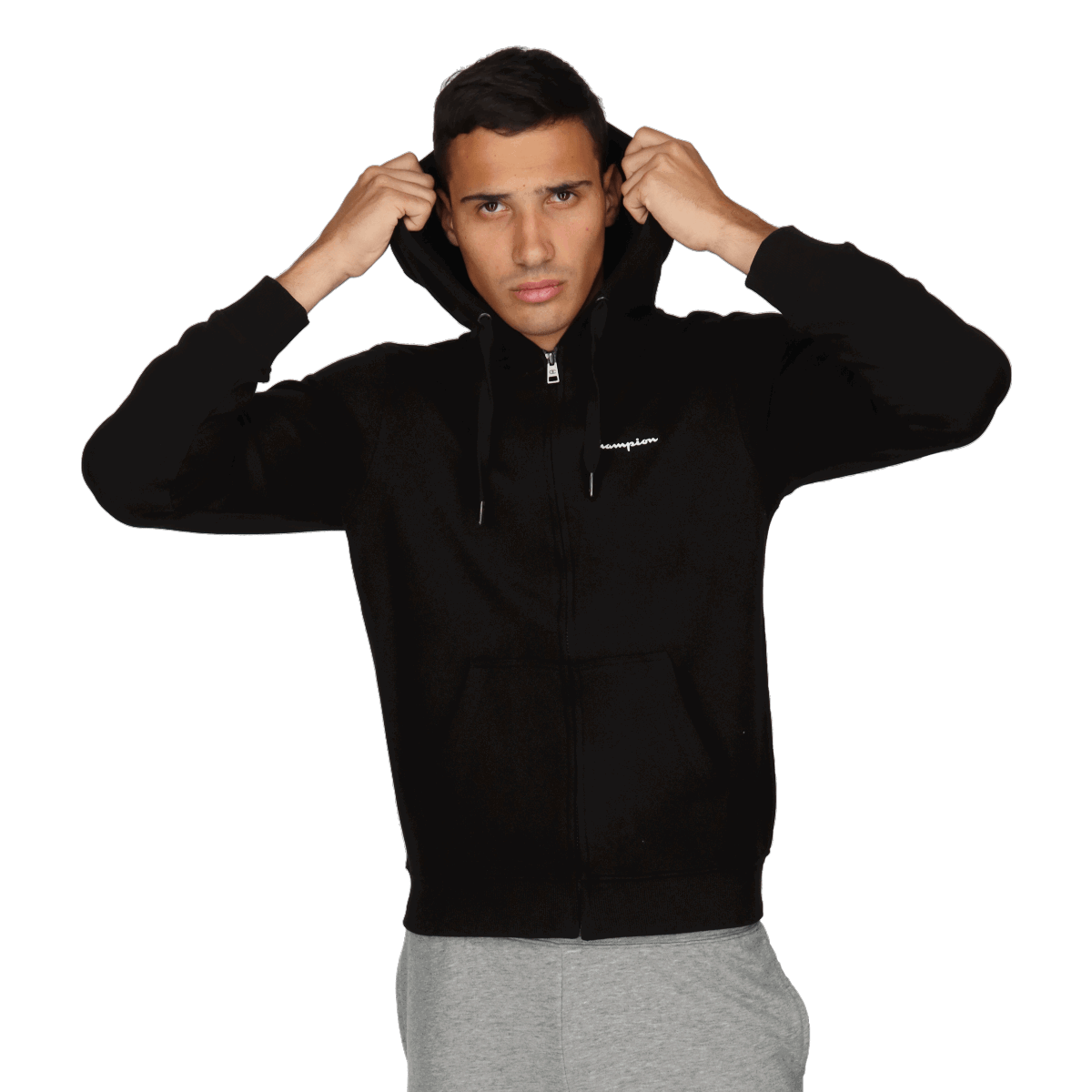 Sweatshirt Champion BASIC Full-Zip Hoodie Sort | CHA201M600-01, 0
