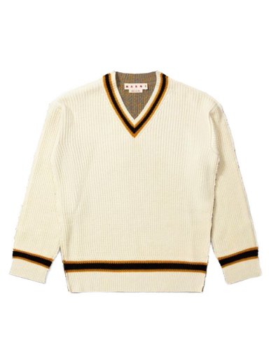 Sweater Marni V-neck Sweater Beige | CVMG0081Q0-MXW08
