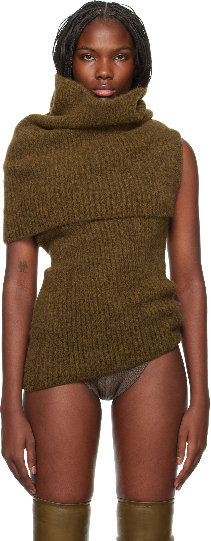 Sweater Rick Owens Turtleneck Sweater Brun | RO02D3673 KHWP