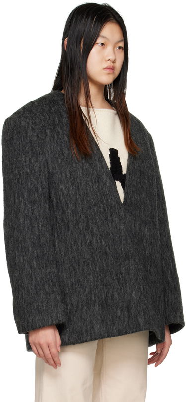 Jakke We11done We11done Y-Neck Fuzzy Jacket Grå | WD-JK3-22-020-W-DG, 1