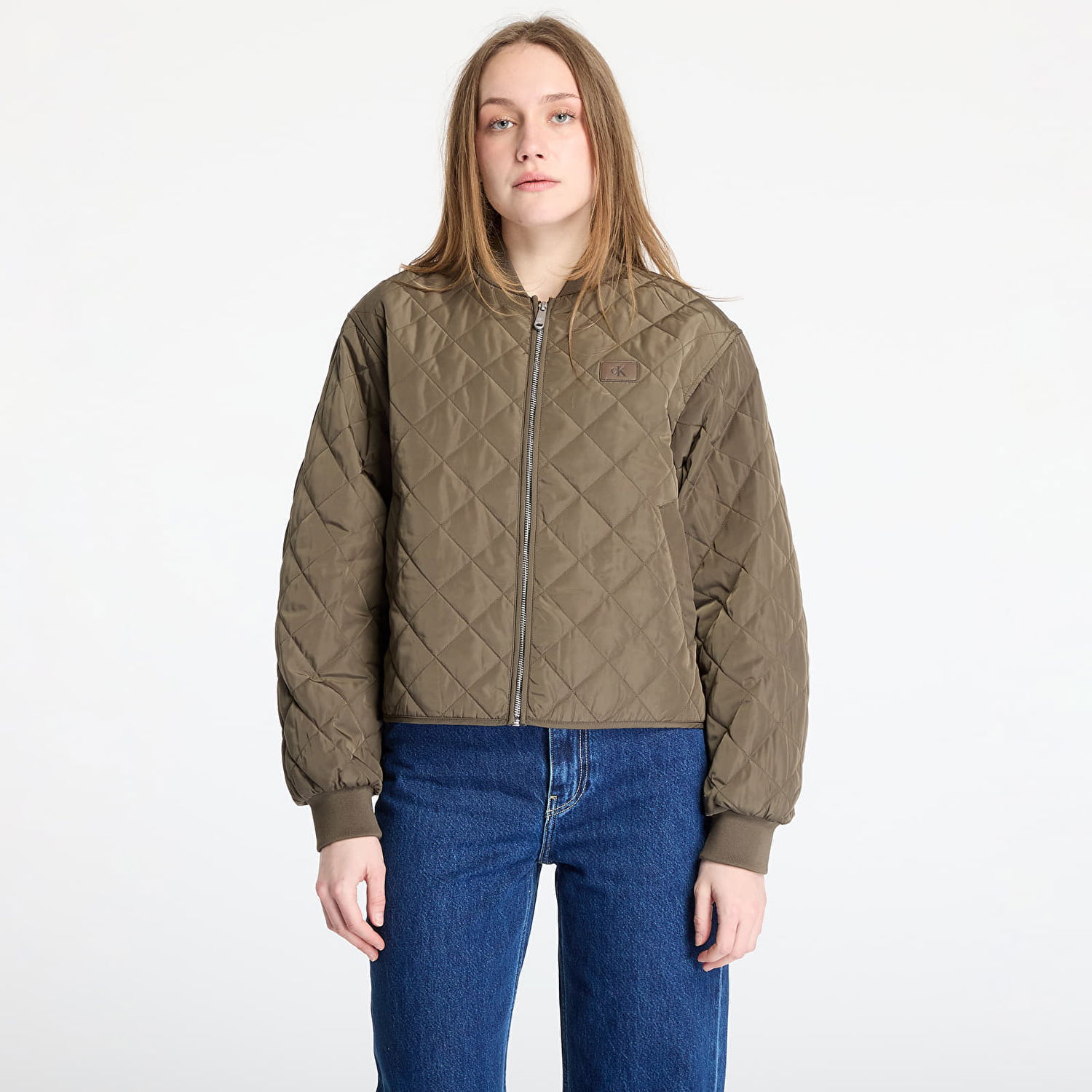 Puffer jakke CALVIN KLEIN Calvin Klein Jeans Women's Quilted Bomber Jacket Grøn | J20J224701 PFV, 0