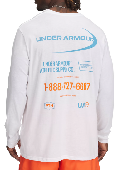 T-shirt Under Armour UA Workwear Logo Long Sleeve T-Shirt Hvid | 1390167-100, 2