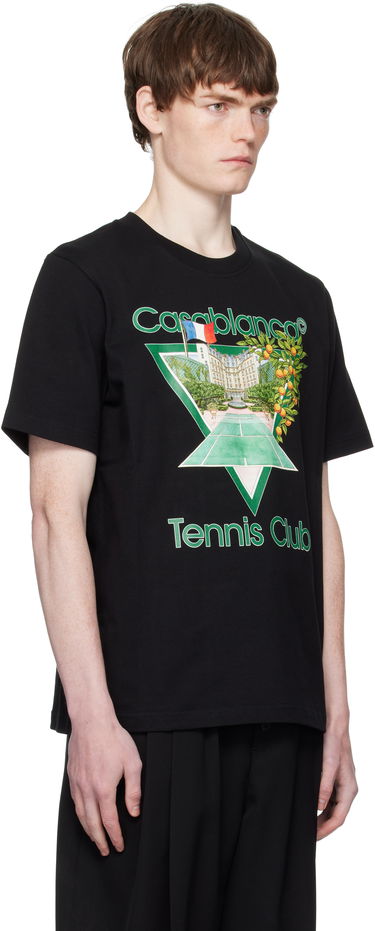 T-shirt Casablanca Casablanca 'Tennis Club' Icon Short-Sleeve T-Shirt Sort | MPF25-JTS-001-21-EX-FLANNELS, 1