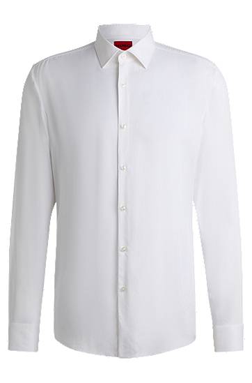 Skjorte BOSS Slim-Fit Satin Shirt Hvid | 50539769, 0