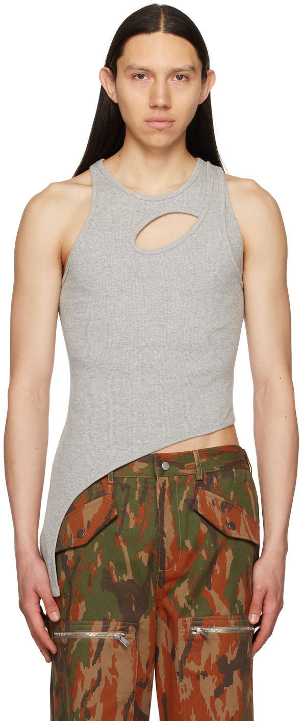 Tanktop Dion Lee Cutout Asymmetric Tank Top Grå | C3129S23
