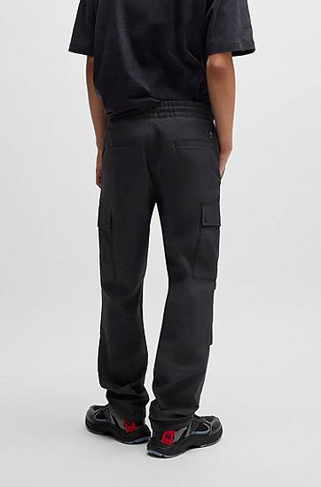 Cargo bukser BOSS HUGO x Red Bull Regular-Fit Cargo Trousers Sort | 50542801, 1