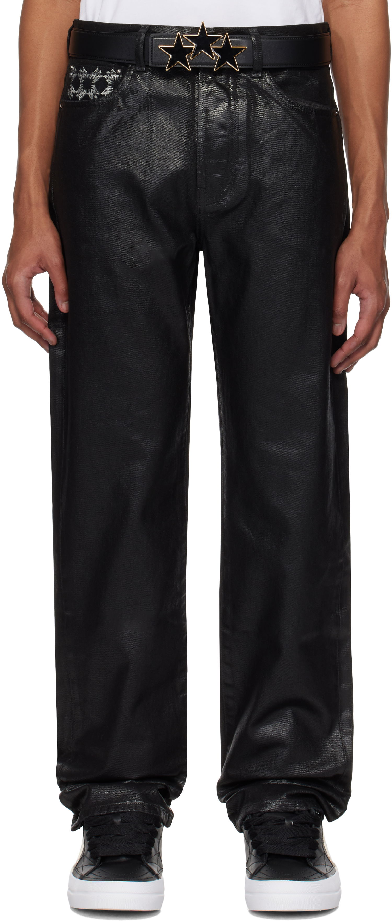 Jeans AMIRI AMIRI MA Quad Straight Waxed Jeans Sort | AMDNGH1059, 0