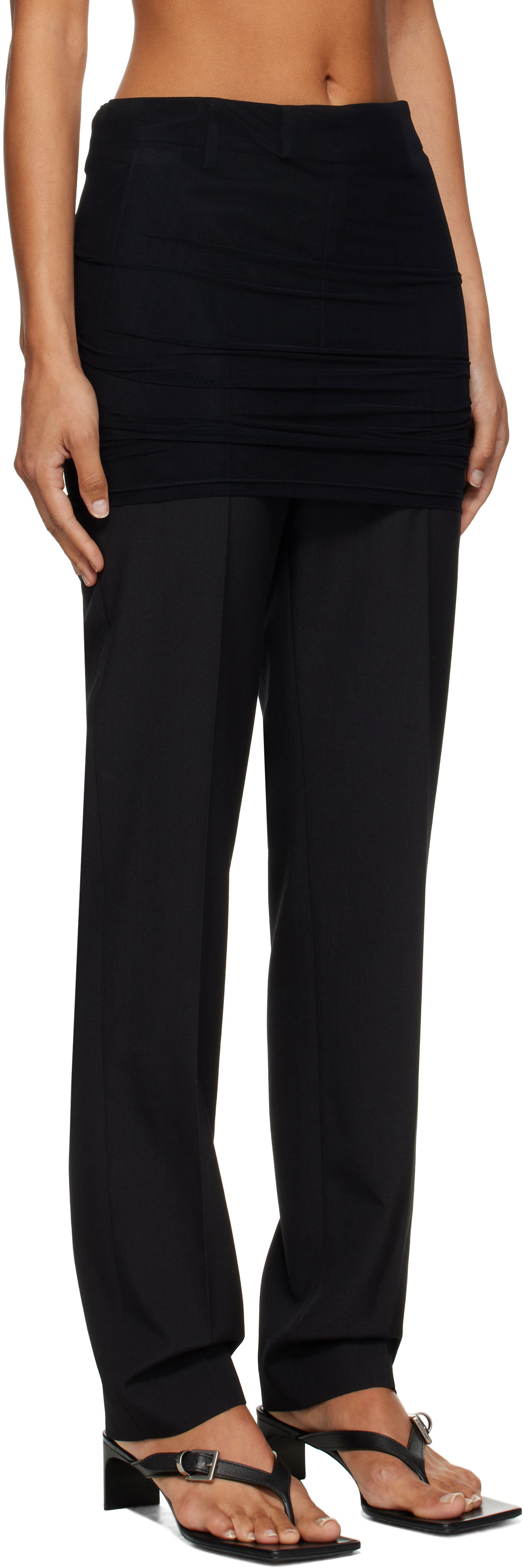 Bukser Maison Margiela MM6 Maison Margiela Light Wool Blend Trousers Sort | S62KB0248 M35436, 1