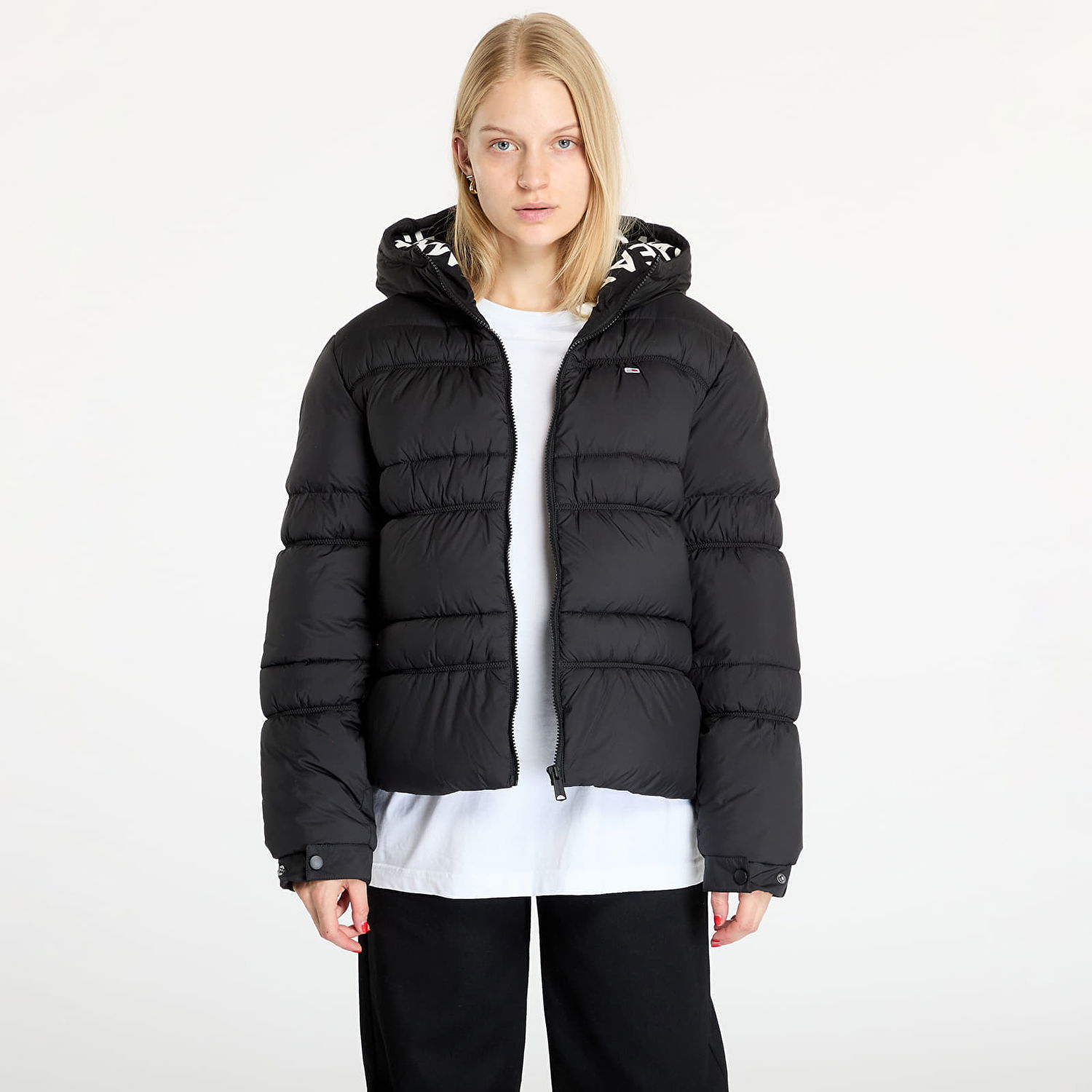 Jakke Tommy Hilfiger Quilt Rouch Tape Jacket Black Sort | DW0DW20389 BDS, 0