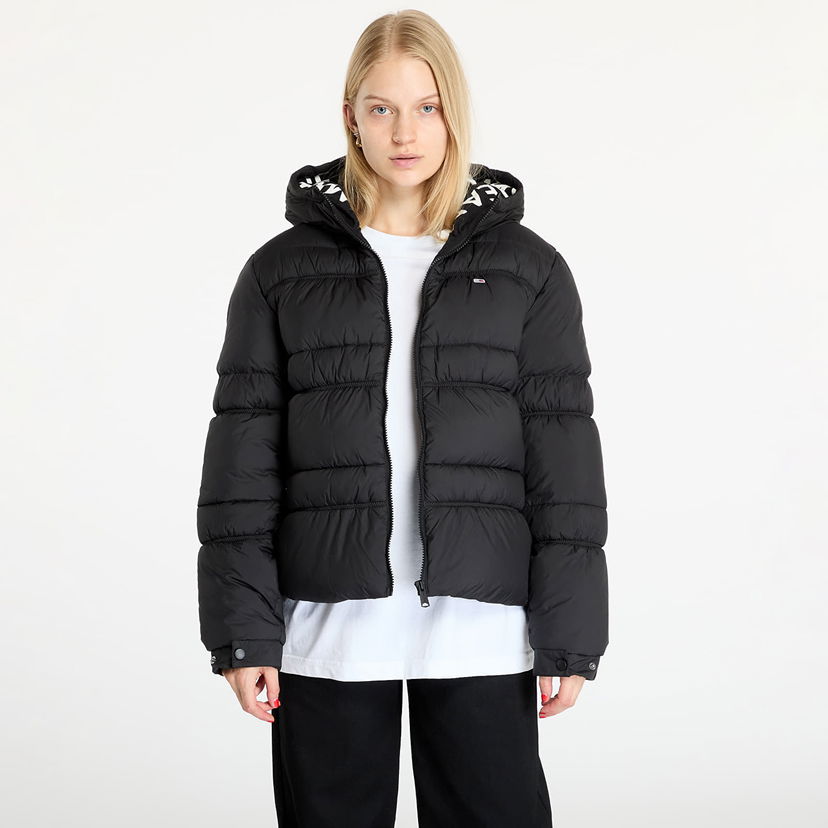 Jakke Tommy Hilfiger Quilt Rouch Tape Jacket Black Sort | DW0DW20389 BDS
