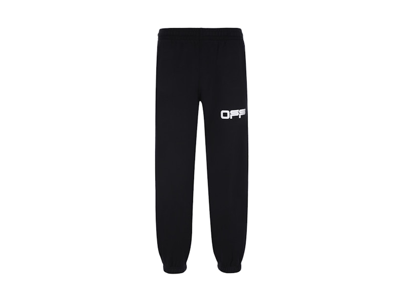 Joggingbukser Off-White Airport Tape Long Sweatpants Black/Beige Sort | OMCH022S20E300031088