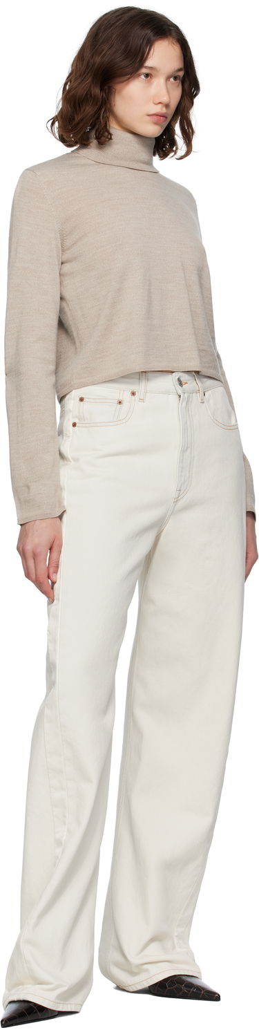 Sweater Maison Margiela MM6 Maison Margiela Knitted Cropped Turtleneck Beige | S52HA0296 M13133, 3