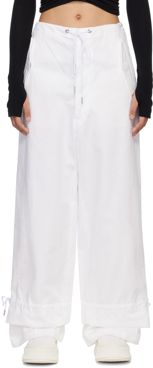 Cargo bukser Dion Lee Dion Lee Eyelet Tie Trousers Hvid | A2273R22