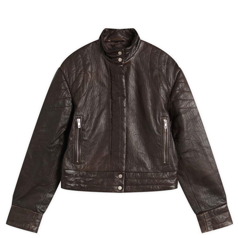 Jakke Represent Clo Drive Leather Jacket, Size Medium Brun | MLW100007-17