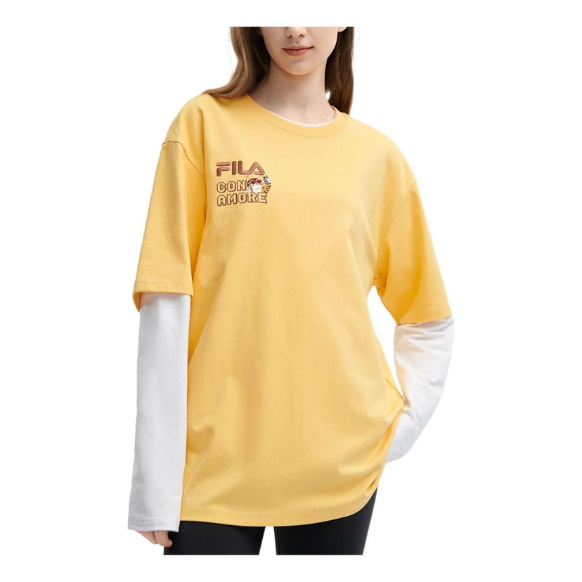 T-shirt FILA Originale Collection Graphic Long Sleeve T-Shirt Gul | F11U429102F-YE