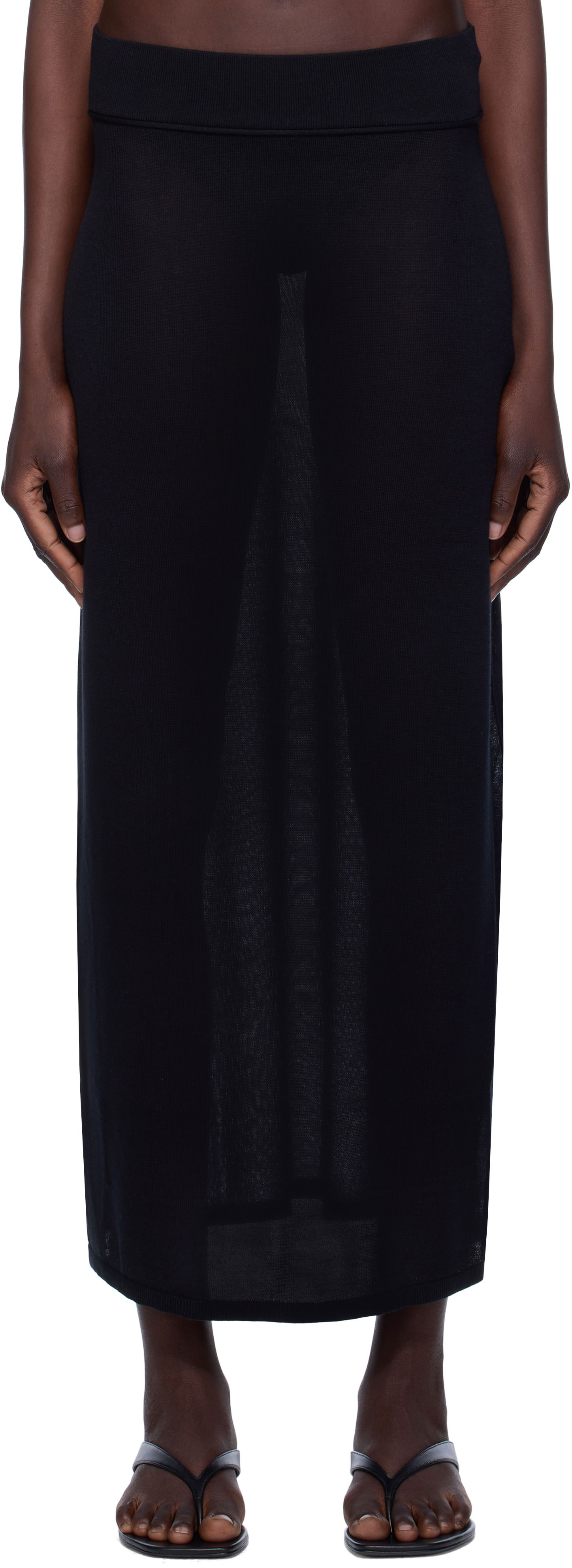 Nederdel TOTEME TOTEME Knit Maxi Skirt Sort | 253-WRB0304-YA0079, 0