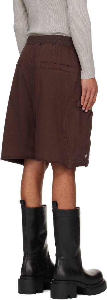 Shorts Rick Owens Rick Owens DRKSHDW Concordians Bauhaus Drawstring Zipped Cargo Shorts with Raw Hem Brun | DU02E7389 RIG, 2