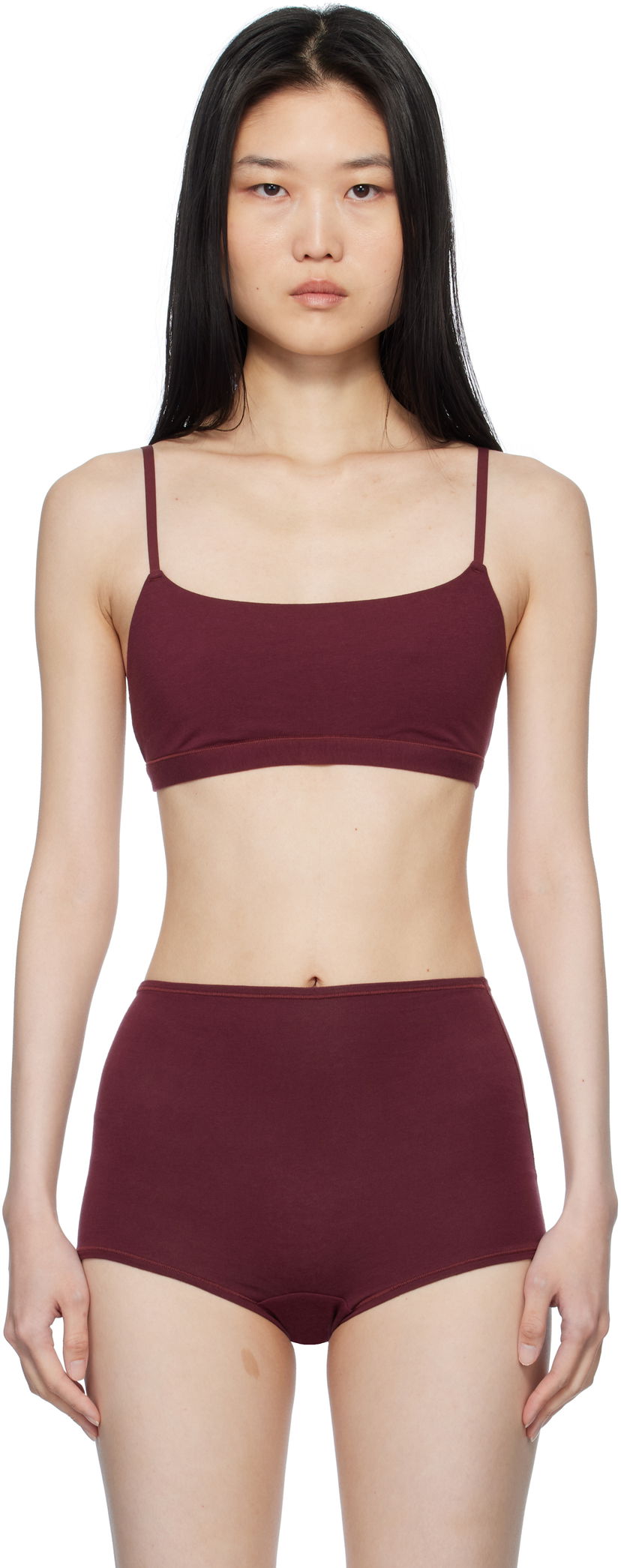 Bh SKIMS SKIMS Cotton Jersey Scoop Bralette Bourgogne | BR-SCP-4460