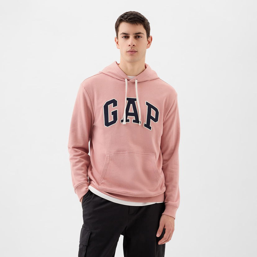 Sweatshirt GAP French Terry Pullover Logo Hoodie Pink Rosette 16-1518 Lyserød | 868460-01