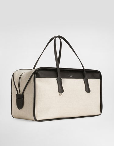 Håndtaske Dolce & Gabbana Dolce & Gabbana Atene Calfskin & Canvas Handbag Beige | BM2508AG4408S469, 2