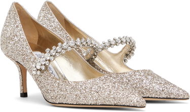 Sneakers og sko Jimmy Choo Jimmy Choo Bing 65 Crystal Embellished Glitter Pumps Metalisk | BING PUMP 65, 3