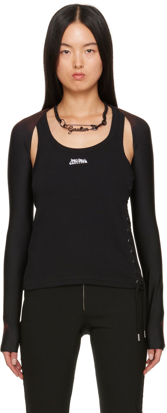 Tanktop Jean Paul Gaultier Jean Paul Gaultier Open-Shoulder Top Sort | 23/15-F-TO105-J527-67, 0
