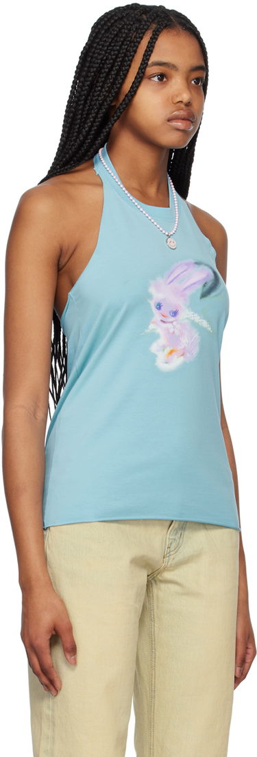 Tanktop We11done Halter Graphic Tank Top Turkis | WD-TT1-23-738-W-SK, 1