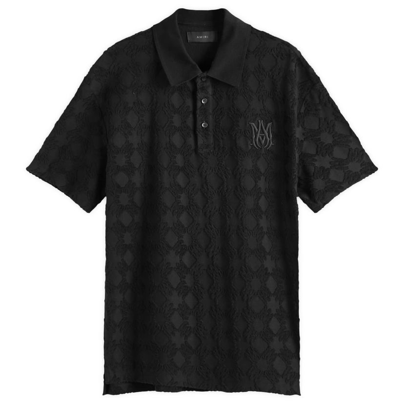 Polo skjorte AMIRI MA Quad Toweling Polo, Size Large Sort | AMJYPO1015-001