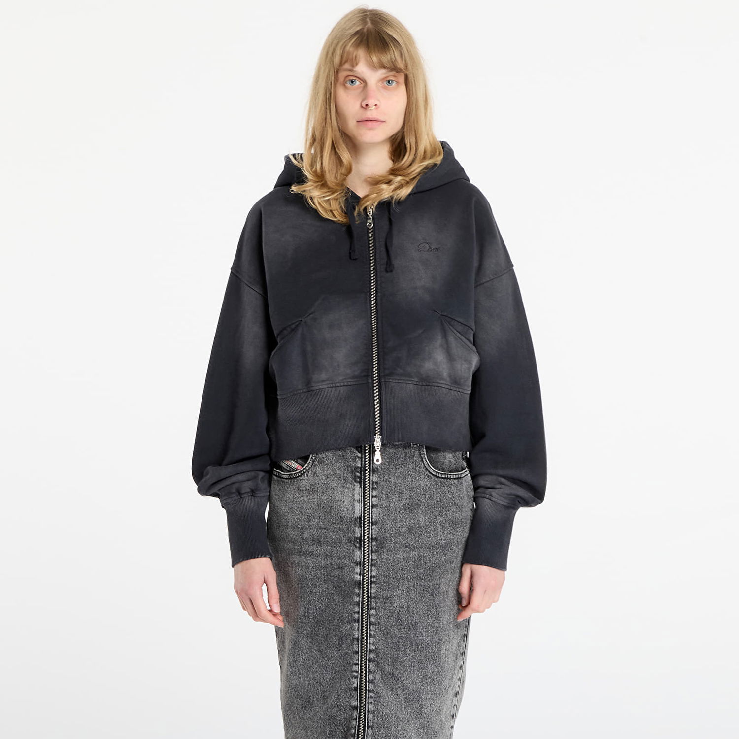 Sweatshirt Dime Dime Cropped Zip Hoodie Sort | DIMEFA2511BLK, 0