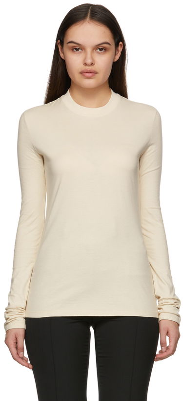 Sweater Off-White Diag Long Sleeve T-Shirt Beige | OWAB031C99JER0016161, 0