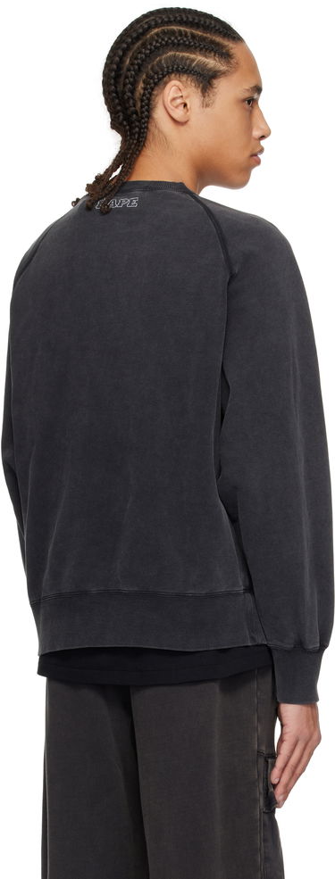 Sweater BAPE Washed Effect Relaxed Fit College Patch Sweatshirt by BAPE Sort | 001SWK801001M, 2