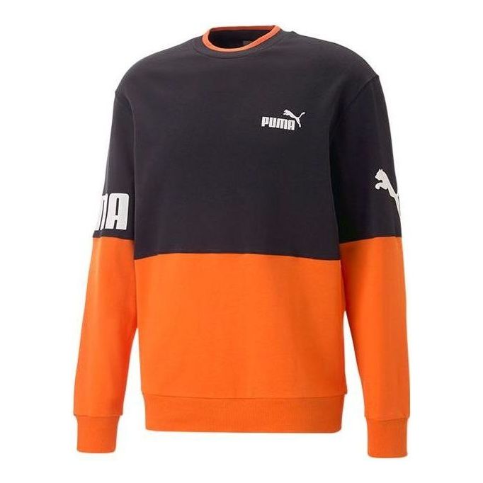 Sweater Puma Power Colorblock Crew Long Tee Orange | 676666-23