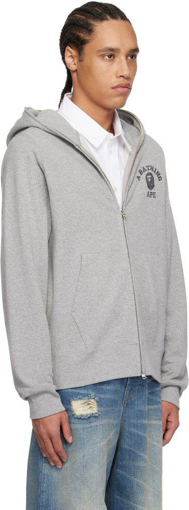 Sweatshirt BAPE A Bathing Ape Over Print Full Zip Hoodie Grå | 001ZPK801002M, 4