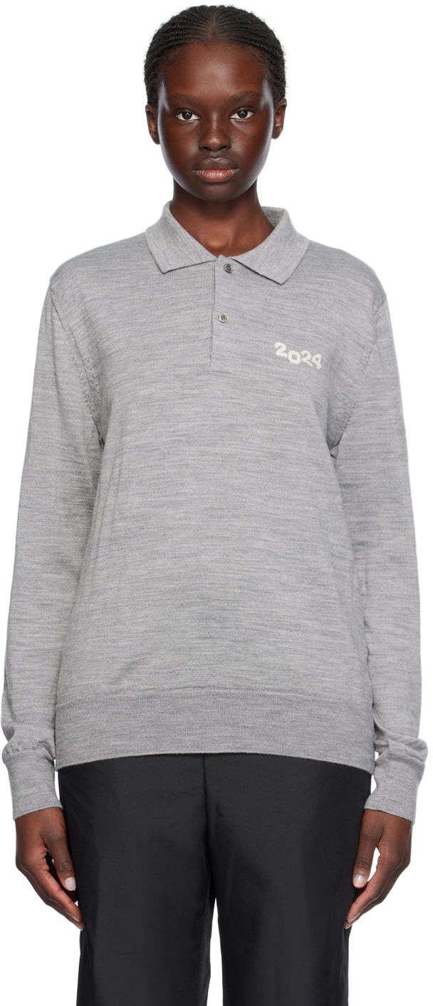 Polo skjorte Comme des Garçons '2024' Print Polo Shirt Grå | FM-N007-051