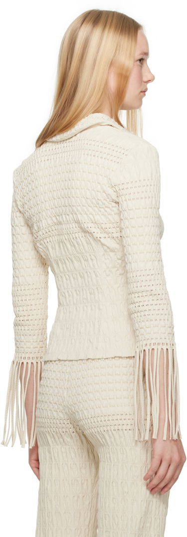 Træningsdragt Nanushka Nanushka Niceta Smocked Shirt Beige | NW25SSTP26805, 2