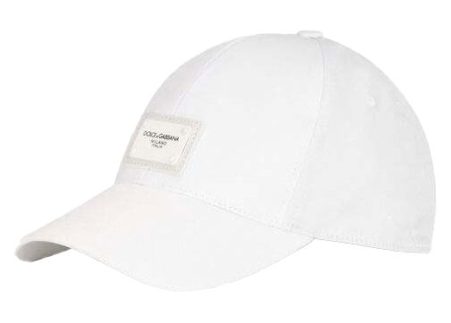 Kasket Dolce & Gabbana Branded Plate Baseball Cap White Hvid | GH590AFUFJRW0800