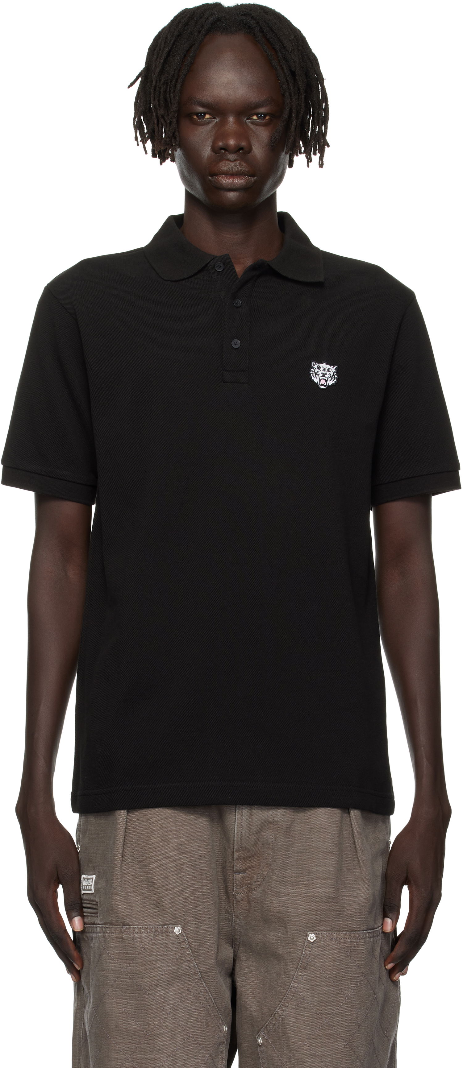 Polo skjorte KENZO Kenzo Paris 'Happy Tiger' Slim Polo Sort | FF65PO1524PU, 0