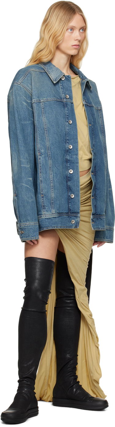 Jakke Rick Owens Rick Owens DRKSHDW Hollywood Jumbo Worker Denim Jacket Blå | DS01E3706 DWB, 3