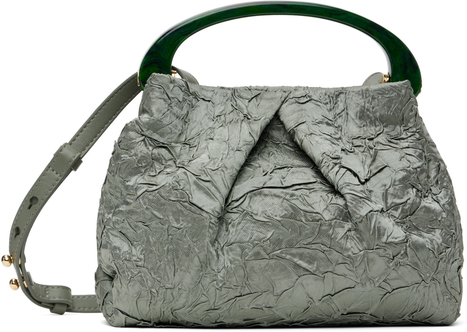 Håndtaske Dries Van Noten Dries Van Noten Small Folded Crushed Bag Grøn | 251-011524-1428, 0