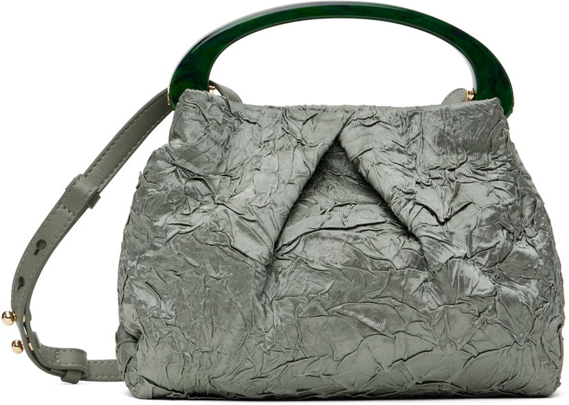 Håndtaske Dries Van Noten Dries Van Noten Small Folded Crushed Bag Grøn | 251-011524-1428
