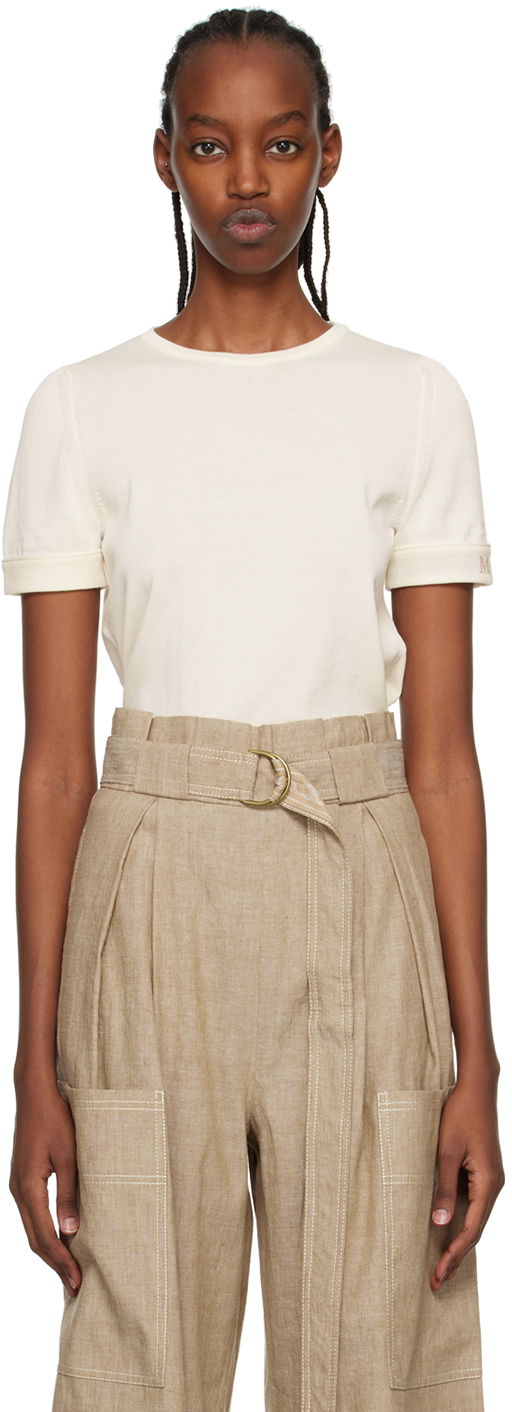 T-shirt Max Mara Max Mara Limone T-Shirt Hvid | 2313611132600 MM12117
